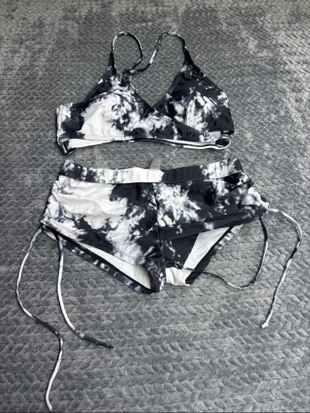 Black & White Tie-Dye Women’s Bikini Set